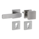 Vorschaubild GRIFFWERK Wechselgarnitur MINIMAL MODERN Schraubtechnik GK4 Rosetten eckig Knopf SQUARE Samtgrau L