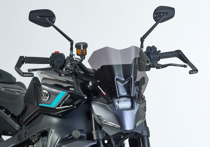 ERMAX Naked-Bike-Scheibe Sport Acrylic durchsichtig Schwarz getönt für YAMAHA MT-09 / SP; MT-09 Automatik (Y-AMT)
