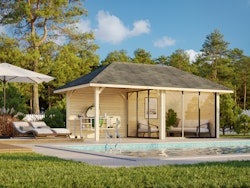 Palmako Pavillon Bianca 16,6 m² Set 505 Slide Plus mit Isolierglas-Schiebetüren