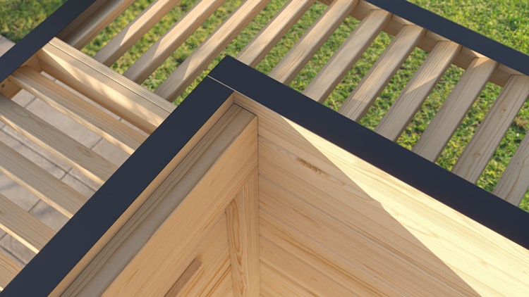 Weka Design Gartenhaus Pure Garden Amberley mit Massivholz-Doppeltür - 44 mm