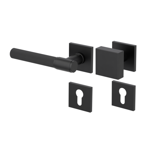 Griffwerk Wechselgarnitur VAYA 136 ARIS fast2fix Fast2Fix Rosetten eckig Knopf SQUARE Graphitschwarz L