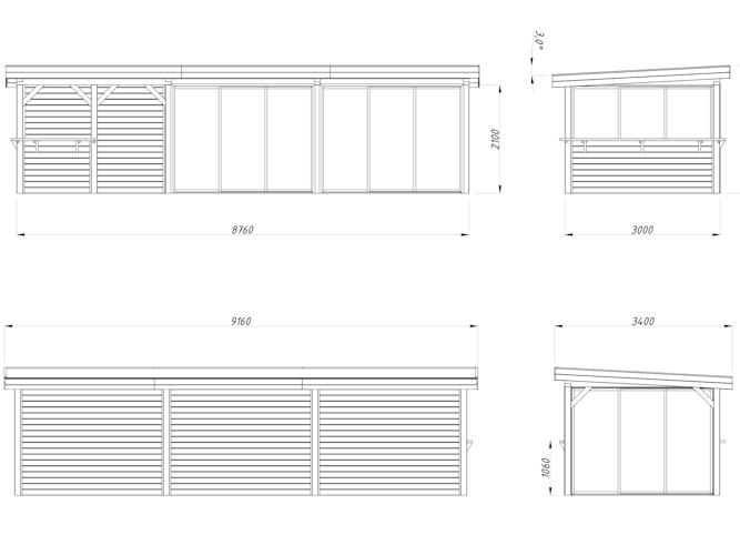 Palmako Carport/Pavillon Connect Lenna 24,9 m² Set 419 Slide