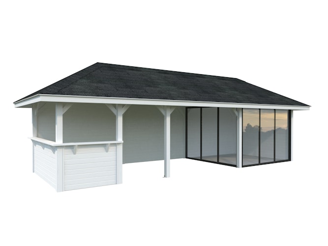 Palmako Pavillon Bianca 24,9 m² Set 515 Slide Plus mit Isolierglas-Schiebetüren