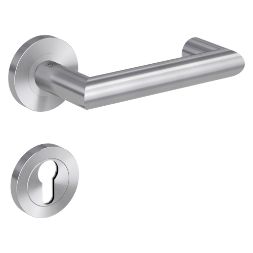 Griffwerk LUCIA PROFESSIONAL Schraubtechnik FS Panik -Edelstahl matt  Rosettengarnitur geteilter Vierkant 9mm -Schraubt. -PZ -TS 38-50mm