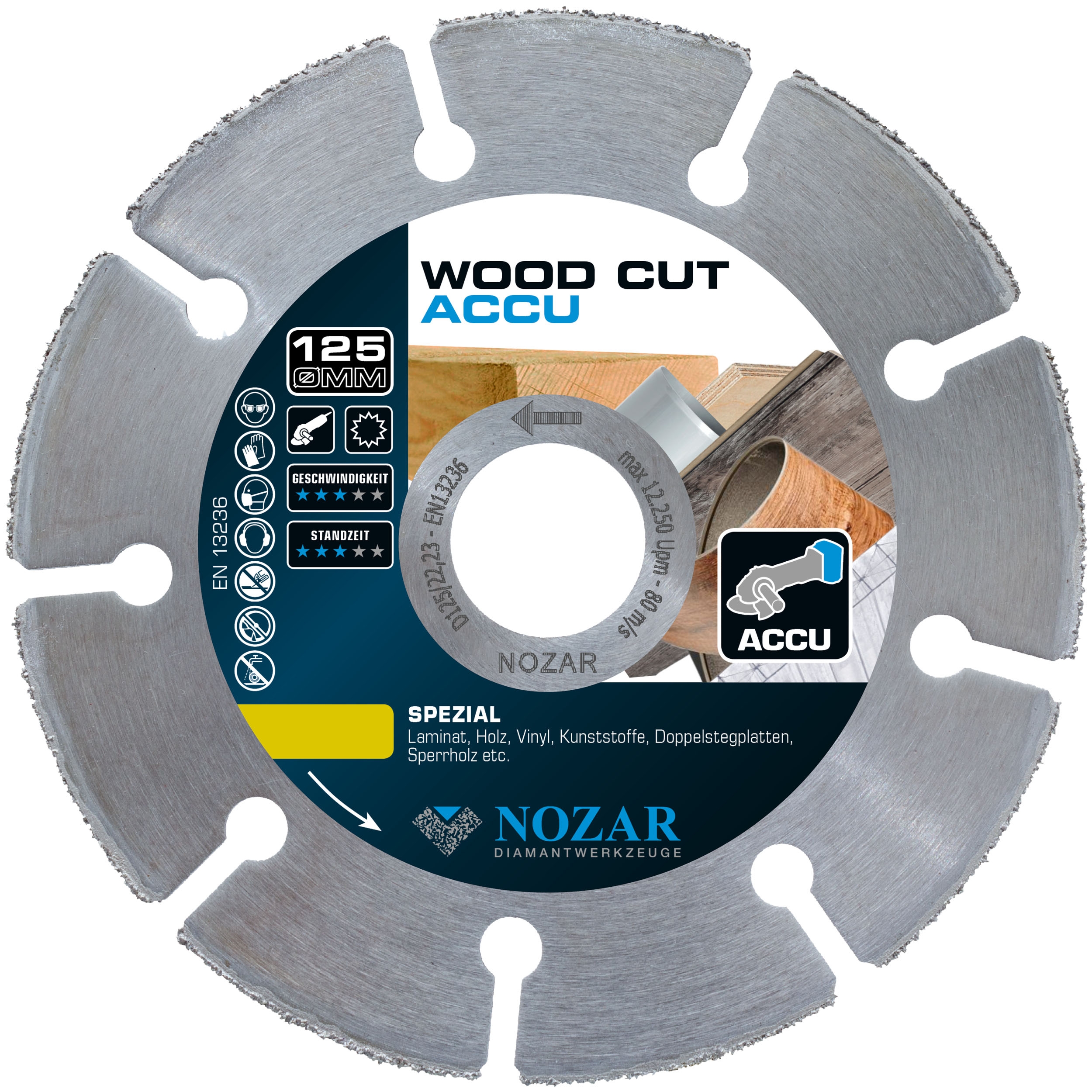 Nozar Hartmetall-Trennscheibe Wood Cut ACCU 125 mm