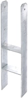 Alberts® H-Pfostenträger 400x80x8mm Gesamtlänge 800mm für verschiedene Pfostenstärken