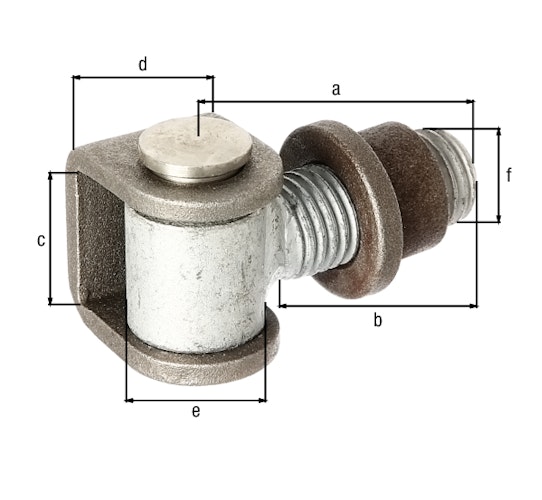 Alberts® Torband,verstellb.um15mm,U-Bügel u.Einschweißm.Stahl roh,z.Anschweißen,Gew.M24