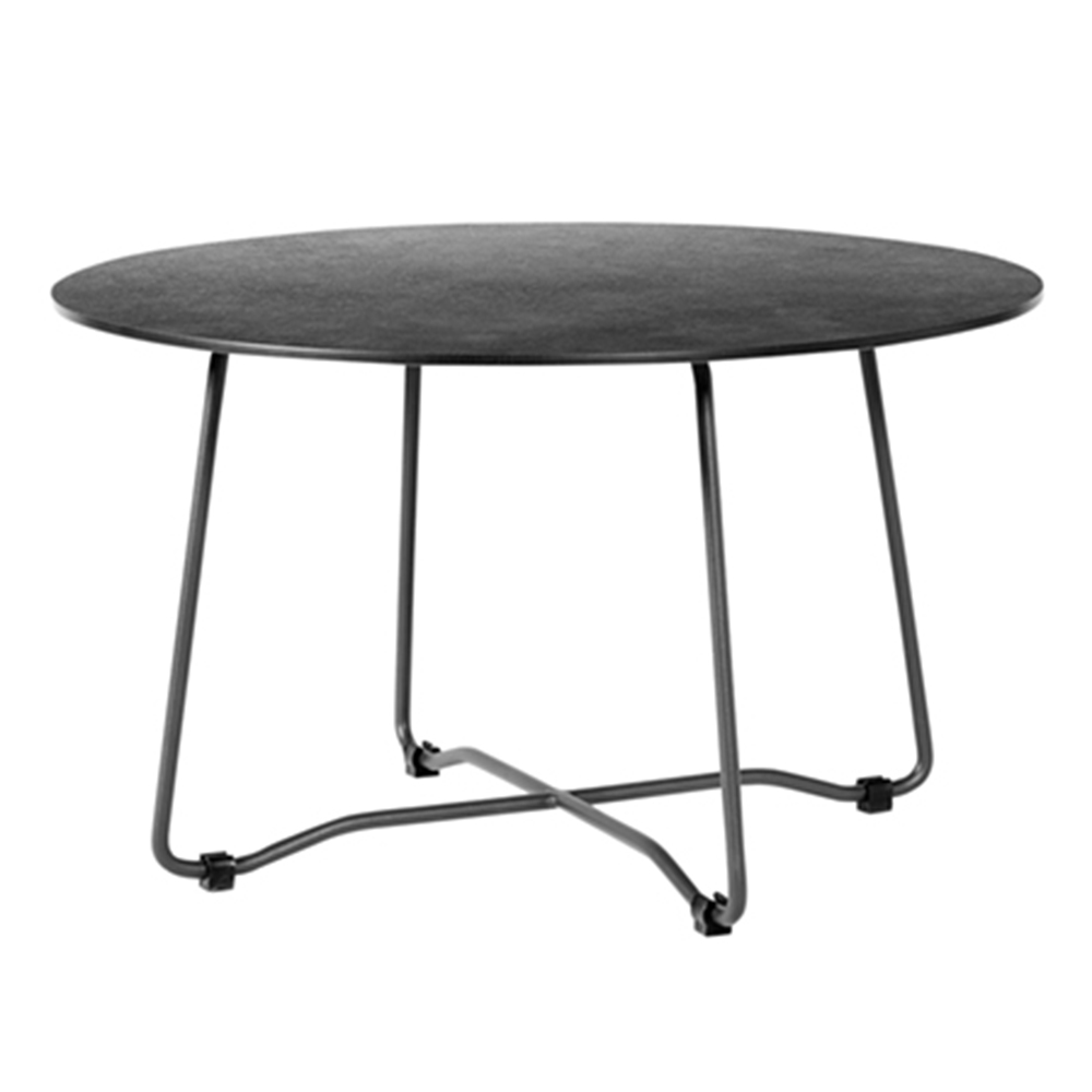 Diamond Garden Loungetisch BRISTOL Ø 68 x 40 cm, Edelstahl Dunkelgrau / HPL Granit Dunkel