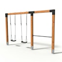 Vorschaubild EXIT Linea Robust 110 Holz-Doppel-Schaukel mit Reckstange