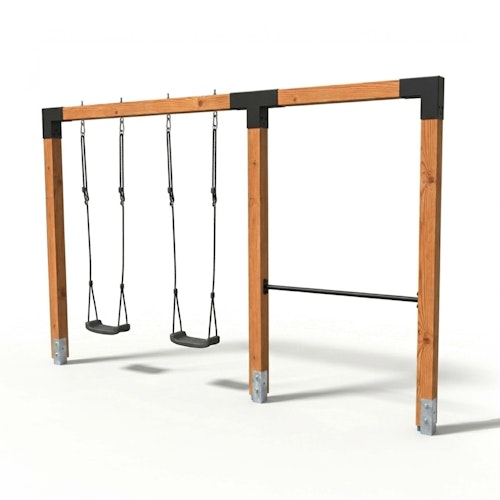 EXIT Linea Robust 110 Holz-Doppel-Schaukel mit Reckstange