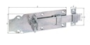 Vorschaubild Alberts® Schlossriegel, m. flachem Griff, gerade, m. Schlaufe, galvanisch verzinkt dickschichtpassiviert, Platte LxB160x56mm 116781