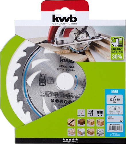 kwb Akku Top Sägebl HM Mit-Dü 173x30 Z30 585554