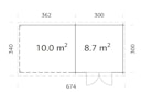 Vorschaubild Palmako Gartenhaus Ella 8,7 + 10,0 m² - 28 mm