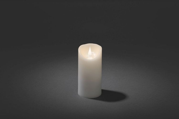 Konstsmide LED Echtwachskerze weiß 3D Flamme Ø7,5cm