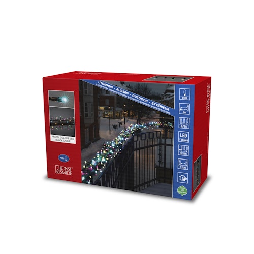 Konstsmide Weihnachtsbeleuchtung LED Minilichterkette Cluster mit 400 bonbonfarben LEDs