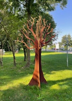 Badeko Baum-Deko 300 cm hoch in Edelrostoptik