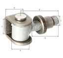 Vorschaubild Alberts® Torband,verstellb.um15mm,U-Bügel u.Einschweißm.Stahl roh,z.Anschweißen,Gew.M16