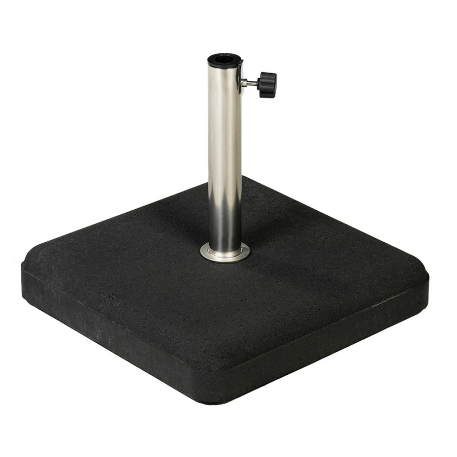 Delschen Schirmständer mit Edelstahl-Rohr Ø 25-44 mm, 35 kg, Naturbeton Anthrazit - Abverkauf