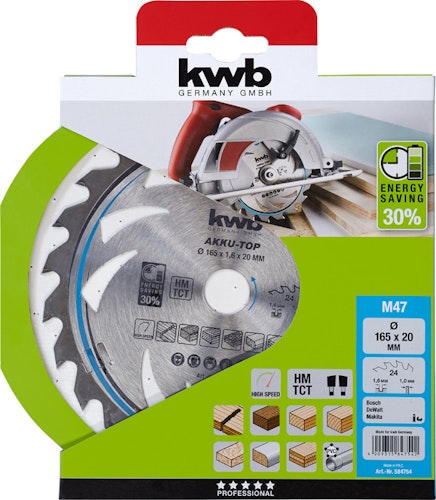 kwb Akku Top Sägebl HM Mit-Dü 165x20 Z24 584754