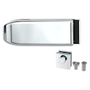 Vorschaubild Griffwerk CREATIVO 1.0 -Edelstahl poliert -Ganzglas- türbeschlagset -3-teiliger Bandsatz -ohne Griff mit Türschnäpper/Feststellset -Gegenkasten