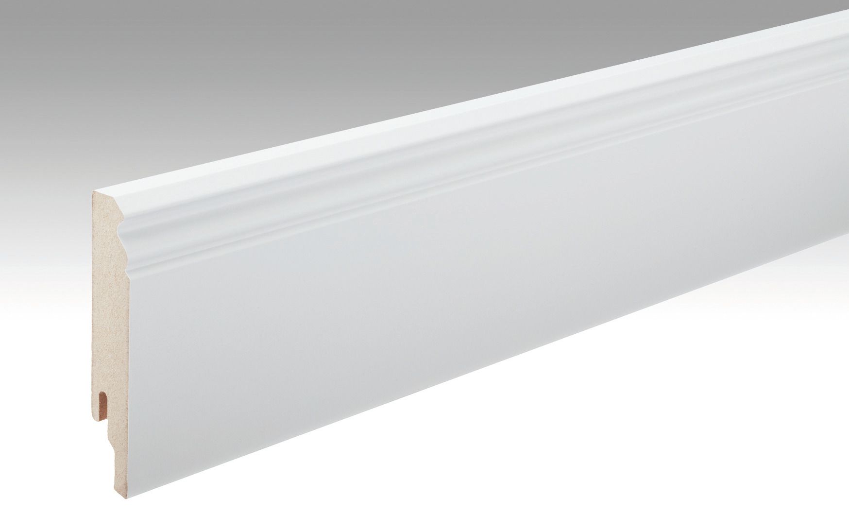 MEISTER Fussleiste Profil 12 PK  Weiß streichfähig DF 2222 - 2380 mm