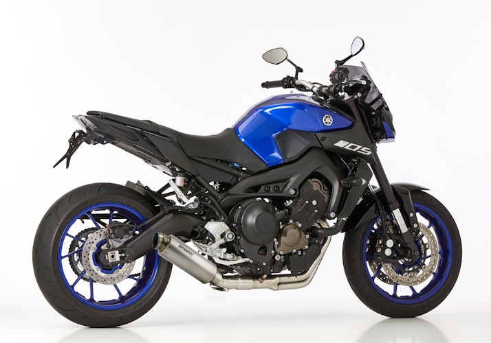 SHARK KOMPLETTANLAGE Titan silber SRC 4 für YAMAHA MT-09 / SP EURO3  