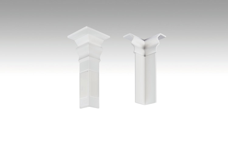 MeisterWerke Zubehör-Steckfußleiste Innenecke Hamburgerprofil-weiß 2001 - 10 PK / 11 PK / 12 PK / 13 PK