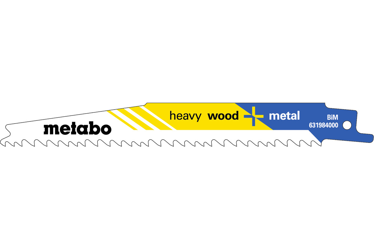 Metabo 5 Säbelsägeblätter "heavy wood + metal" 150 x 1,25 mmBiM3,2 mm/ 5,1 TPI