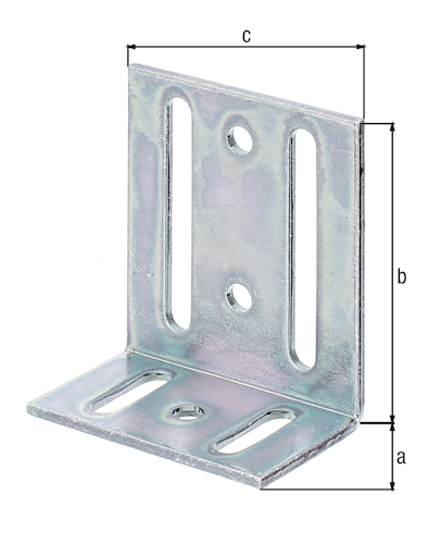Alberts® Verstellwinkel, mit Langloch, galvanisch verzinkt dickschichtpassiviert, TxHxB 40x77x65 mm 332754