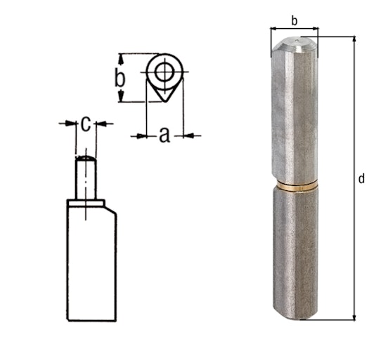 Alberts® Anschweißrolle,zweit.,Außen-⌀16mm,Höhe 120mm