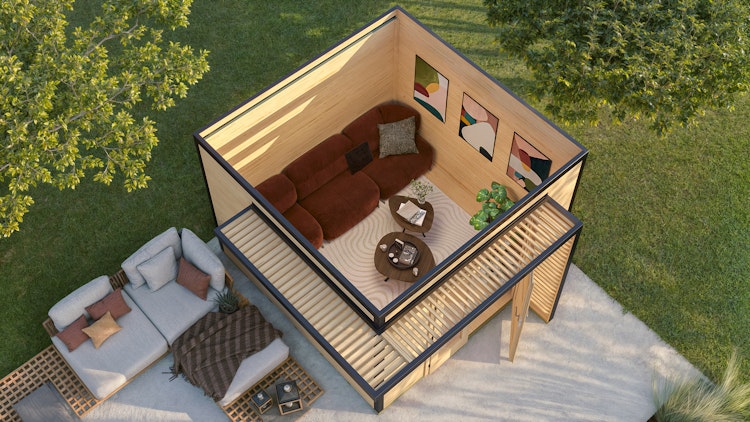 Weka Design Gartenhaus Pure Garden Amberley mit Design-Doppeltür - 28 mm