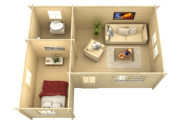 Skan Holz 45 mm Blockbohlenhaus St. Moritz 1