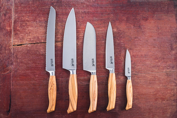 Grills.de Kochmesser mit Olivenholzgriff 21cm