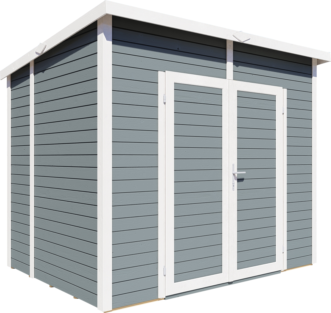 Bertilo Gerätehaus Timmo 4 - 19 mm grau Timmo 4: 239x181 cm