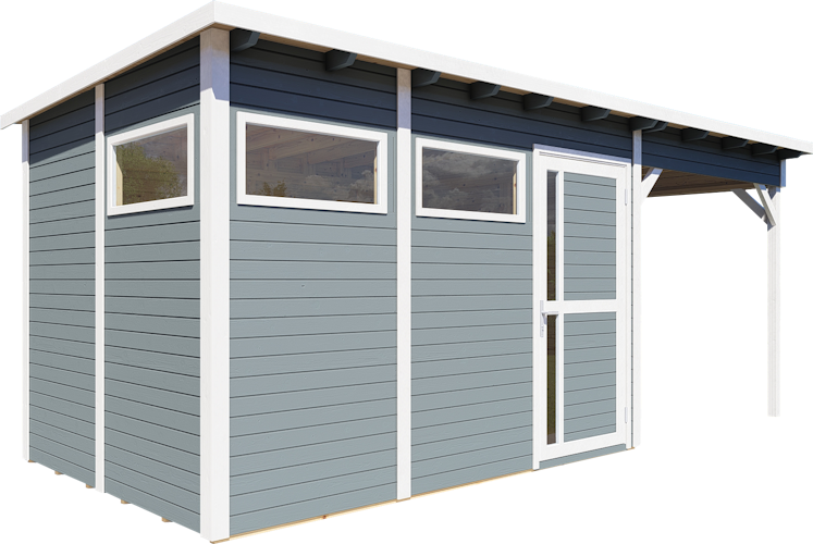 Bertilo Gartenhaus Pentus 3 Lounge inkl. Anbaudach - 19 mm