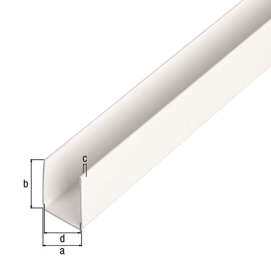 Alberts® U-Profil, Kunststoff, versch. Größen-1 m-Weiß-10 x 10 mm