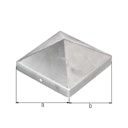 Vorschaubild Alberts® Pfostenkappe für Holzpfosten hoch Aluguss blank LxB 120x120 mm 