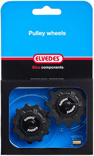 Elvedes Schaltrollen-Set 2x11 Zähne schwarz/gold