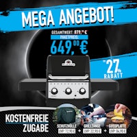 Broil King Gasgrill CROWN 310 inkl. Schutzhülle, Gussplatte und Grillzange