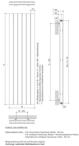 Ximax Raumheizkörper P1 Duplex anthrazit