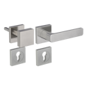 Vorschaubild GRIFFWERK Wechselgarnitur MINIMAL MODERN Schraubtechnik GK4 Rosetten eckig Knopf SQUARE Samtgrau R