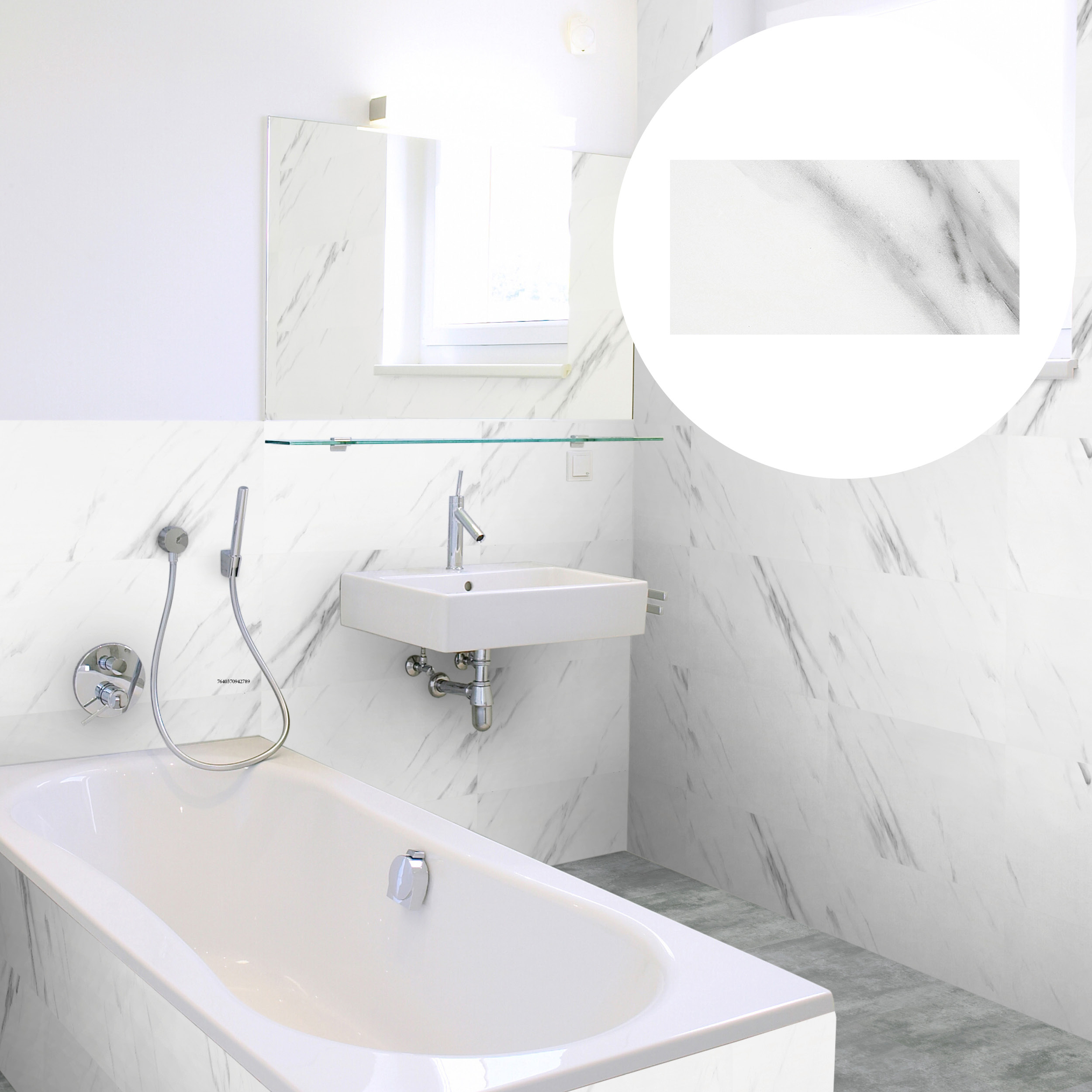 Revét Vinyl Wandfliese Marble Hochglanz 60 x 30 cm