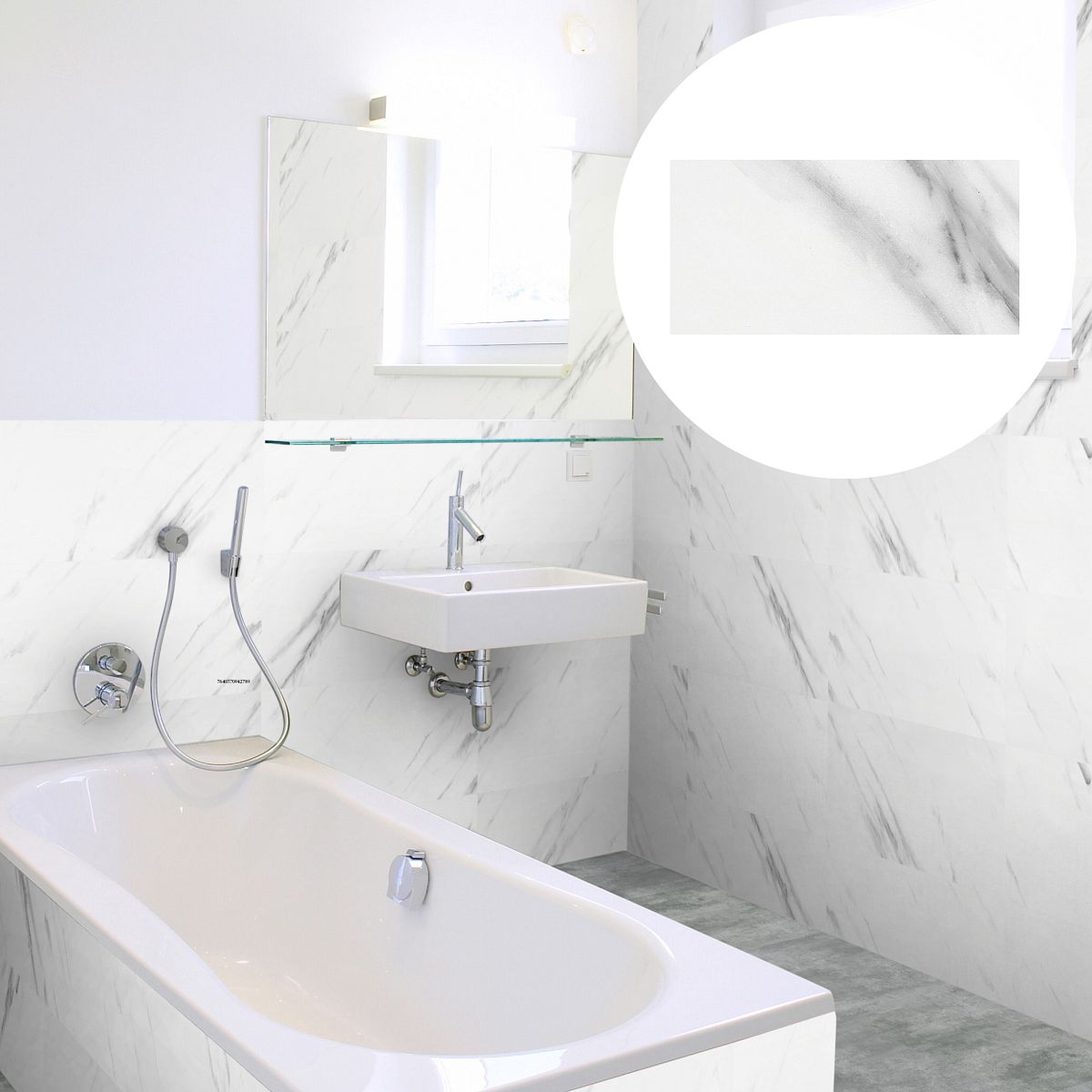 Revét Vinyl Wandfliese Marble Hochglanz 60 x 30 cm