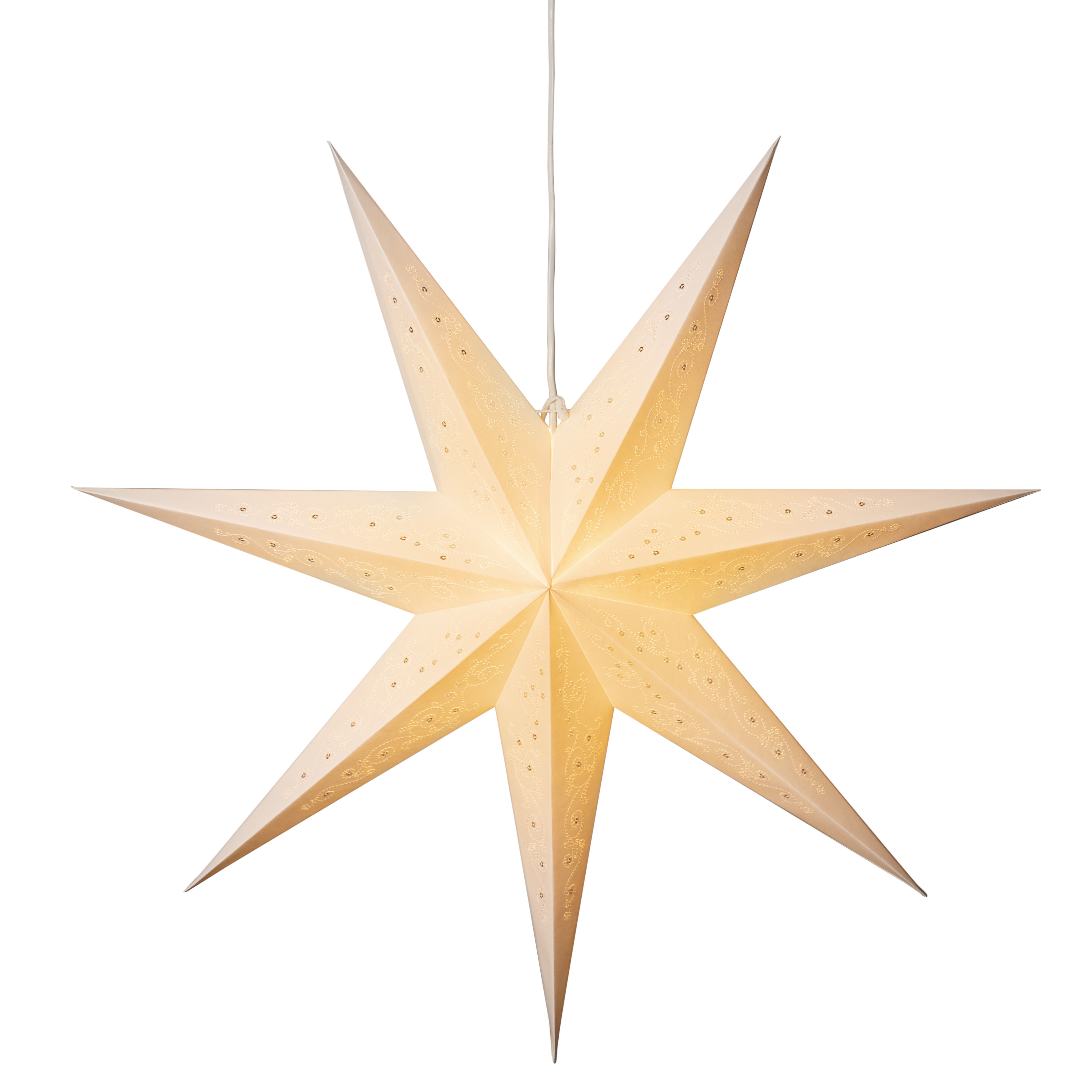 Konstsmide Weihnachtsbeleuchtung  Weißer Papierstern 78cm 7 Zacken