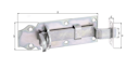 Vorschaubild Alberts® Schlossriegel,m.flachem Griff,gekröpft,m.Schließblech,galvanisch verzinkt dickschichtpassiviert,Platte LxB120x44mm 117030