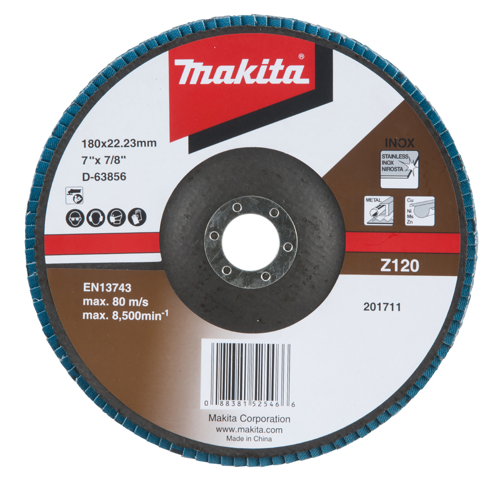 Makita Fächerschleifscheibe 180 mm Z120 D-63856