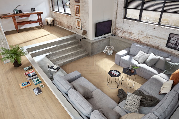 MEISTER Laminatboden MeisterDesign. laminate LD 250 1288 x 244 x 10 mm 07122 Felseneiche sand Porensynchron-Struktur