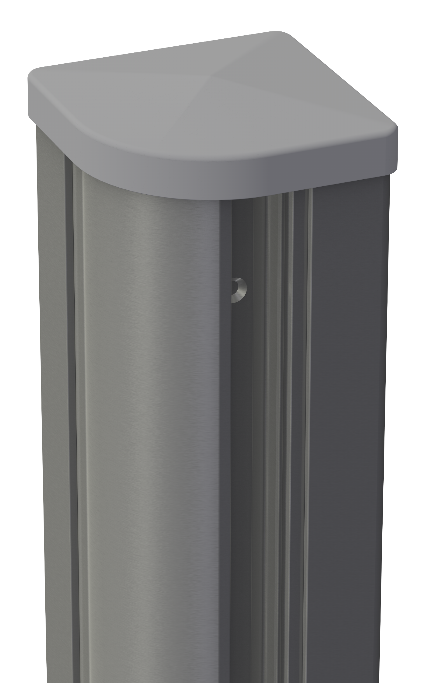 GroJa  Alu-Steckzaun variabler Eckpfosten 9x9 inkl. Kappe Silbergrau DB701 1900 mm