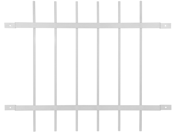 Alberts® Fenstergitter Friedberg f.Außenwand feuerverzinkt weiß BxH 940x740 mm
