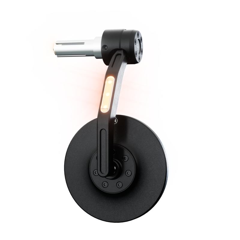 HIGHSIDER pro Lenkerendenspiegel Conero Black Edition Schwarz Mit LED Blinker (1Stck.)